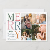 フォトコラージュモダンファミリークリスマスホリデー シーズンカード (正面)
