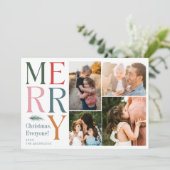 フォトコラージュモダンファミリークリスマスホリデー シーズンカード (スタンド正面)