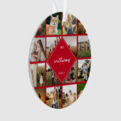 フォトコラージュモダンファミリーモノグラム オーナメント (正面)