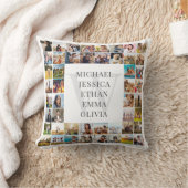 フォトコラージュモダンファミリーモパーソナライズされたノグラム クッション (ブランケット)