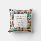 フォトコラージュモダンファミリーモパーソナライズされたノグラム クッション (正面)