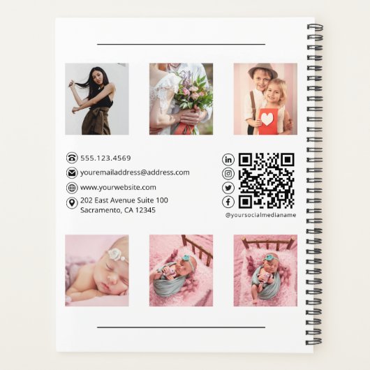 フォトコラージュモダンフォトグラファーアポイントメント プランナー手帳 (裏面)