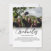 フォトコラージュモダンフレンズ卒業 サンキューカード (裏面)