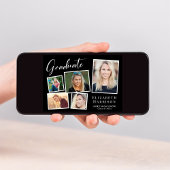 フォトコラージュモダンブラック卒業パーティー 招待状