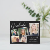 フォトコラージュモダンブラック卒業 案内ポストカード (スタンド正面)