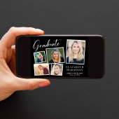 フォトコラージュモダンブラック卒業 案内状