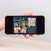 フォトコラージュモダンブルー卒業パーティー 招待状