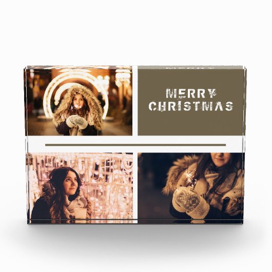 フォトコラージュモダンホリデークリスマスフォトブロック フォトブロック (正面)