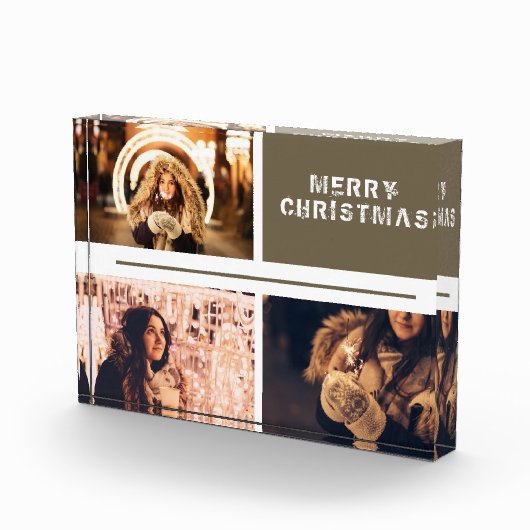 フォトコラージュモダンホリデークリスマスフォトブロック フォトブロック (右)