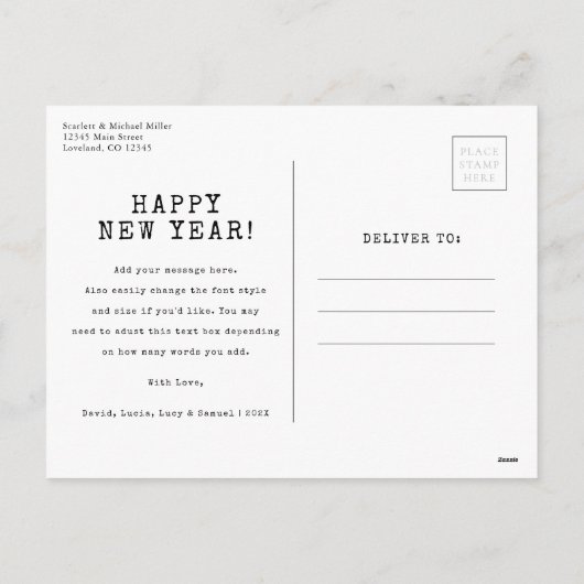 フォトコラージュモダンホリデーポストカード シーズンポストカード (裏面)