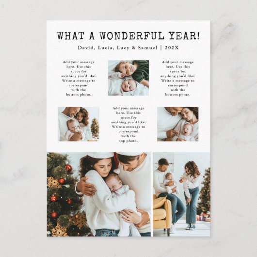 フォトコラージュモダンホリデーポストカード シーズンポストカード (正面)