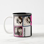 フォトコラージュモダンマグモノグラムピンクブラック ツートーンマグカップ (左)