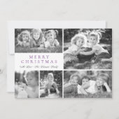 フォトコラージュモダンメリークリスマスフラット シーズンカード (正面)