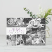 フォトコラージュモダンメリークリスマスフラット シーズンカード (スタンド正面)