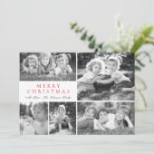 フォトコラージュモダンメリークリスマスフラット シーズンカード (スタンド正面)