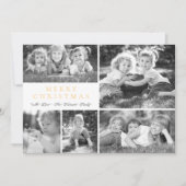 フォトコラージュモダンメリークリスマスフラット シーズンカード (正面)