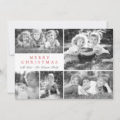 フォトコラージュモダンメリークリスマスフラット シーズンカード (正面)