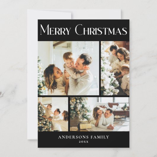 フォトコラージュモダンメリークリスマスホリデーカード シーズンカード (正面)