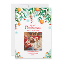 フォトコラージュモダンメリークリスマスホリデーカード