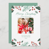 フォトコラージュモダンメリークリスマスホリデーカード 招待状 (正面/裏面)
