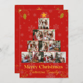 フォトコラージュモダンメリークリスマスホリデーカード 招待状 (正面/裏面)