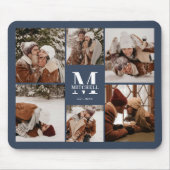 フォトコラージュモダンモノグラパーソナライズされたム海軍 マウスパッド (正面)
