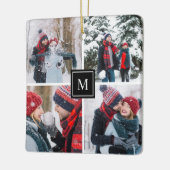 フォトコラージュモダンモノグラム セラミックオーナメント (左)