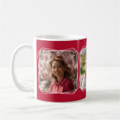 フォトコラージュモダンレッドC81とホワイトマザー コーヒーマグカップ (左)