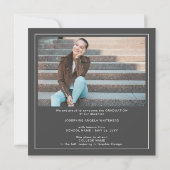 フォトコラージュモダン卒業ダークグレー2022 案内状 (裏面)