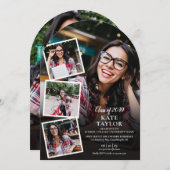 フォトコラージュモダン卒業パーティーアーチ 招待状 (正面/裏面)
