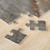 フォトコラージュモダン新婚モノグラムダークウッド ジグソーパズル (側面)