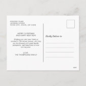 フォトコラージュモダン金ゴールドボックスリボンクリスマス シーズンポストカード (裏面)