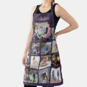 フォトコラージュモノグラムのグリッドパターン紫金ゴールド エプロン (インサイチュ)