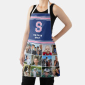 フォトコラージュモノグラムのファミリーネイビーピンク エプロン (インサイチュ)