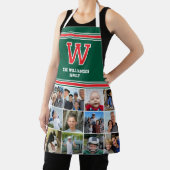 フォトコラージュモノグラムのファミリー赤緑 エプロン (インサイチュ)