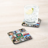 フォトコラージュモノグラムのファミリー赤緑 コースター (右側)