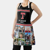 フォトコラージュモノグラムのファミリー赤黒 エプロン (インサイチュ)