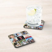 フォトコラージュモノグラムのファミリー赤黒 コースター (右側)