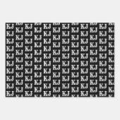 フォトコラージュモノグラム白黒 ラッピングペーパーシート (正面2)