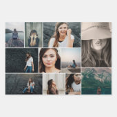 フォトコラージュモノグラム白黒 ラッピングペーパーシート (正面)