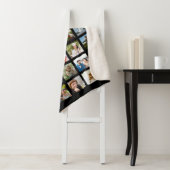 フォトコラージュモノグラム編集可能ブラック シェルパブランケット (インサイチュ)