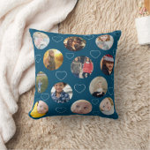 フォトコラージュユニークハートと円テンプレート クッション (ブランケット)