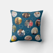 フォトコラージュユニークハートと円テンプレート クッション (裏面)