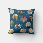 フォトコラージュユニークハートと円テンプレート クッション (正面)