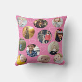 フォトコラージュユニークハートと円テンプレート クッション (裏面)