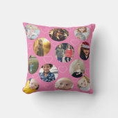 フォトコラージュユニークハートと円テンプレート クッション (正面)