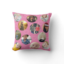 フォトコラージュユニークハートと円テンプレート