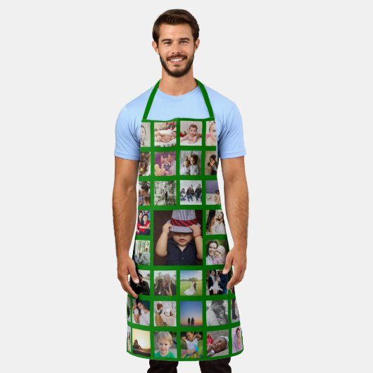フォトコラージュユニークパーソナライズされた エプロン (着用した状態)
