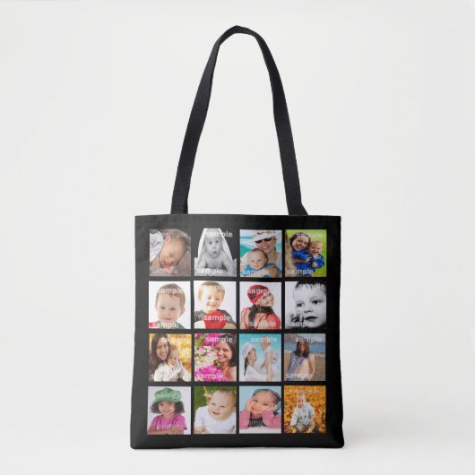 フォトコラージュユニークパーソナライズされた トートバッグ (正面)