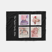 フォトコラージュユニーク4パーソナライズされた枚 フリースブランケット (正面(横))